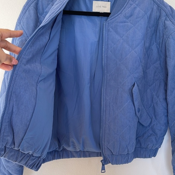 Quilted Corduroy Puffer Love Tree Blue Jacket - Size L - Picture 4 of 7
